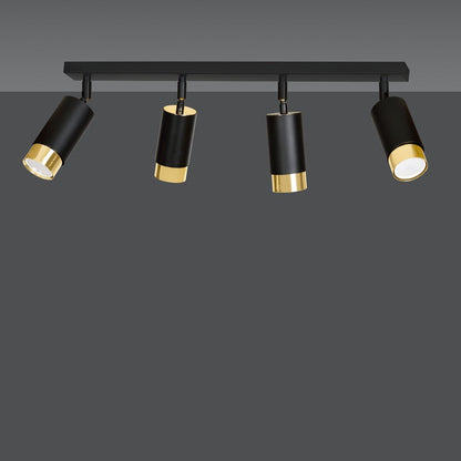 Deckenleuchte Vallant 4 in Schwarz, Gold, 4-flammig