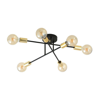 Deckenleuchte Verve 6B in Schwarz, Gold, 6-flammig