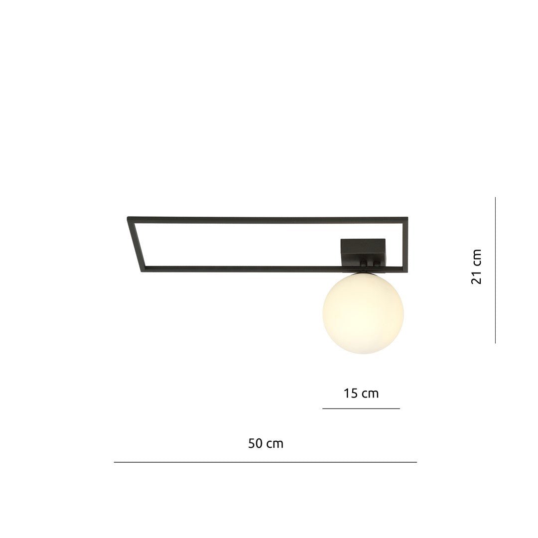 Deckenleuchte Vision 1A in Schwarz, Weiß, 1-flammig