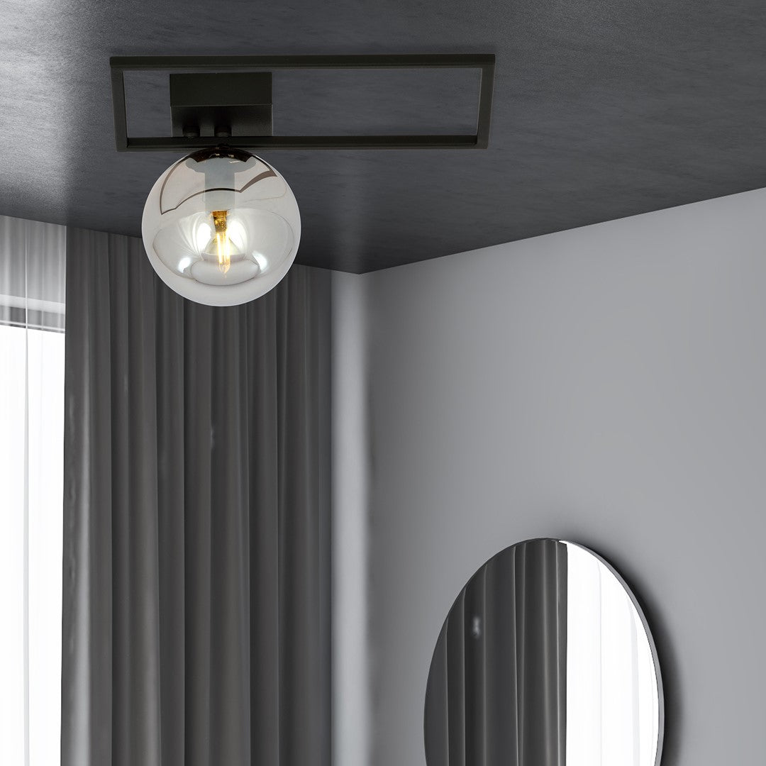 Deckenleuchte Vision 1D in Schwarz, Graphit, 1-flammig