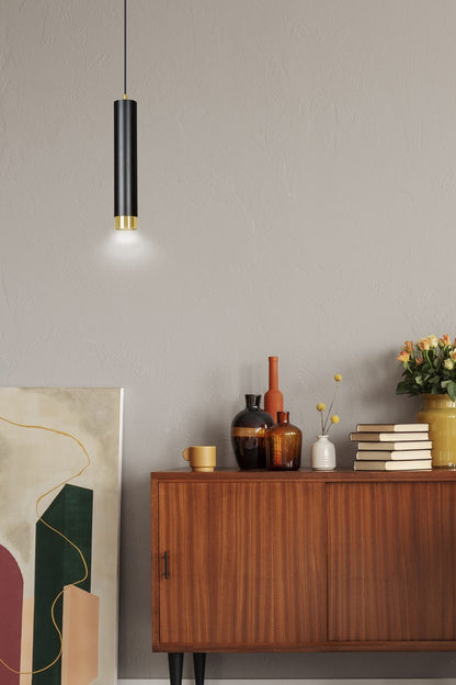 Hängeleuchte Aspire 1 in Schwarz, Gold, 1-flammig