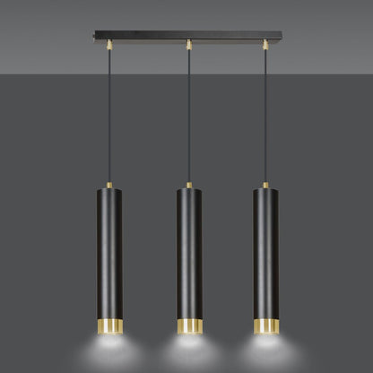 Hängeleuchte Aspire 3 in Schwarz, Gold, 3-flammig