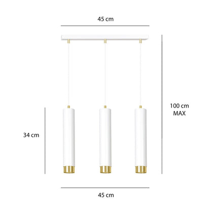 Hängeleuchte Aspire 3 in Weiß, Gold, 3-flammig