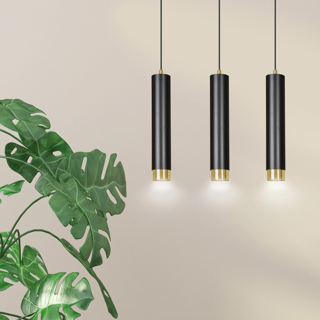Hängeleuchte Aspire 3 in Schwarz, Gold, 3-flammig