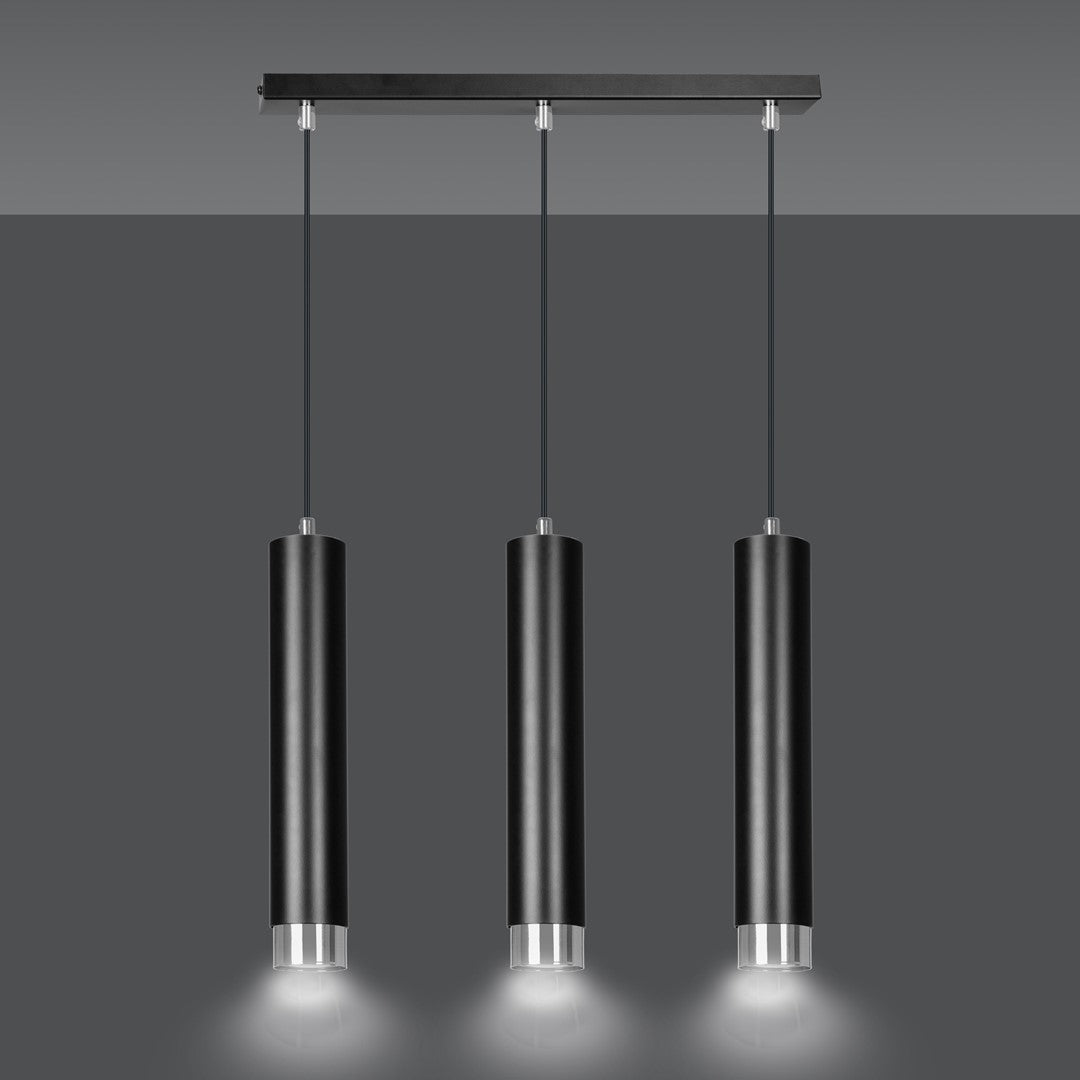 Hängeleuchte Aspire 3 in Schwarz, Silber, 3-flammig