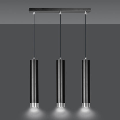 Hängeleuchte Aspire 3 in Schwarz, Silber, 3-flammig
