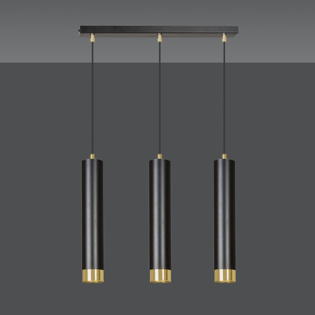 Hängeleuchte Aspire 3 in Schwarz, Gold, 3-flammig