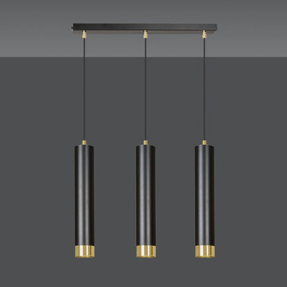 Hängeleuchte Aspire 3 in Schwarz, Gold, 3-flammig