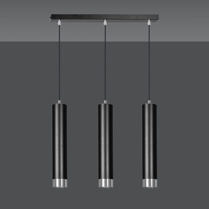 Hängeleuchte Aspire 3 in Schwarz, Silber, 3-flammig
