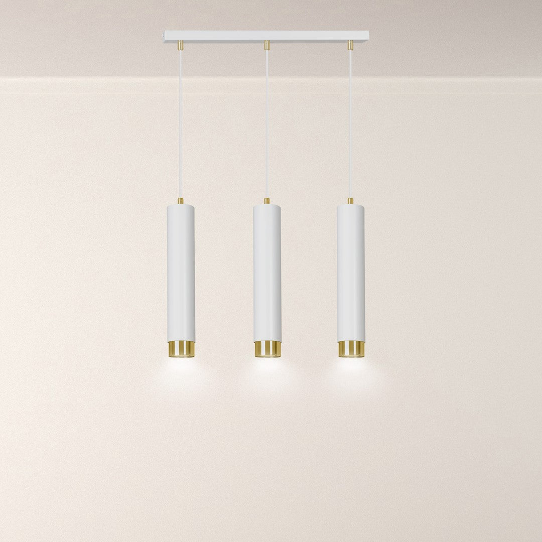 Hängeleuchte Aspire 3 in Weiß, Gold, 3-flammig