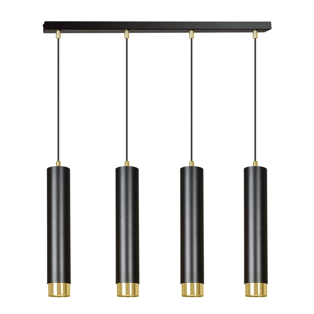 Hängeleuchte Aspire 4 in Schwarz, Gold, 4-flammig