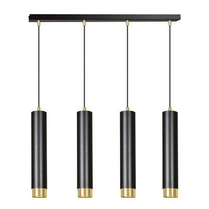 Hängeleuchte Aspire 4 in Schwarz, Gold, 4-flammig