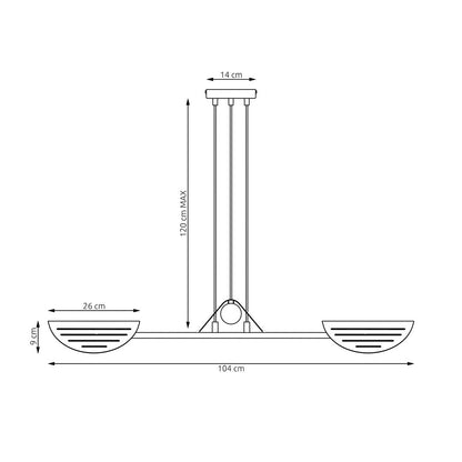 Hängeleuchte Blade 4 in Schwarz, 4-flammig