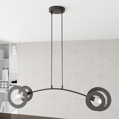 Hängeleuchte Bliss 2 in Schwarz, 2-flammig