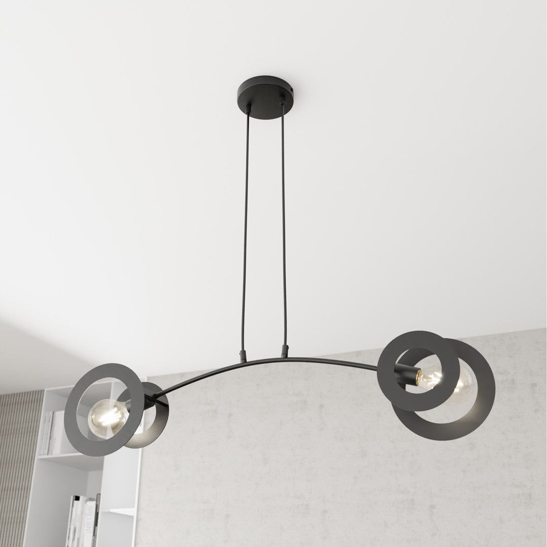 Hängeleuchte Bliss 2 in Schwarz, 2-flammig