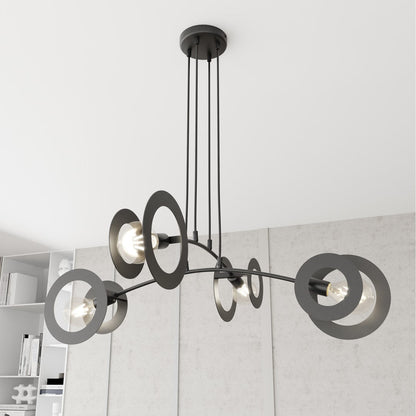 Hängeleuchte Bliss 4 in Schwarz, 4-flammig
