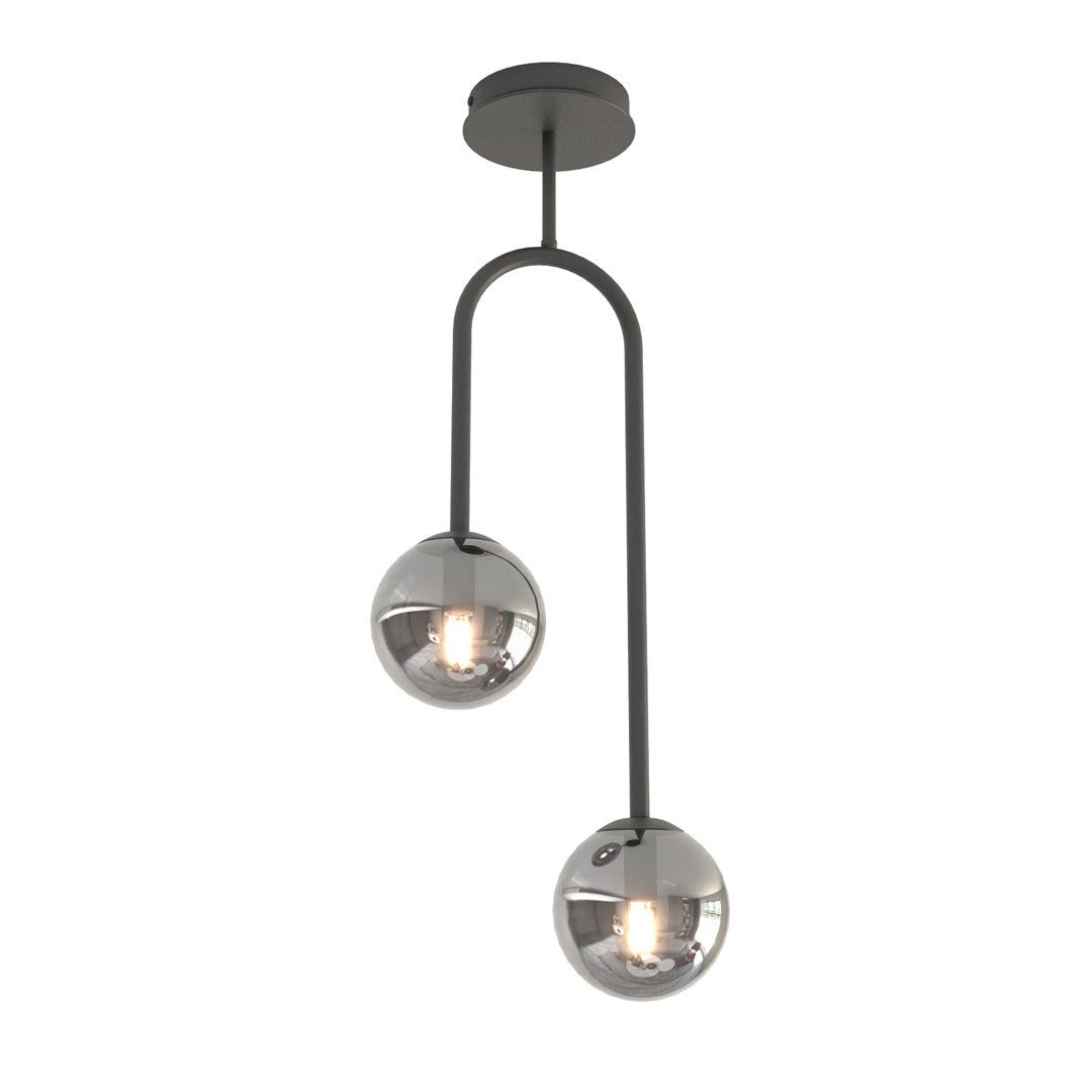 Hängeleuchte Celeste 2 in Schwarz, Graphit, 2-flammig