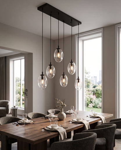 Hängeleuchte Celestial 6 in Schwarz, 6-flammig