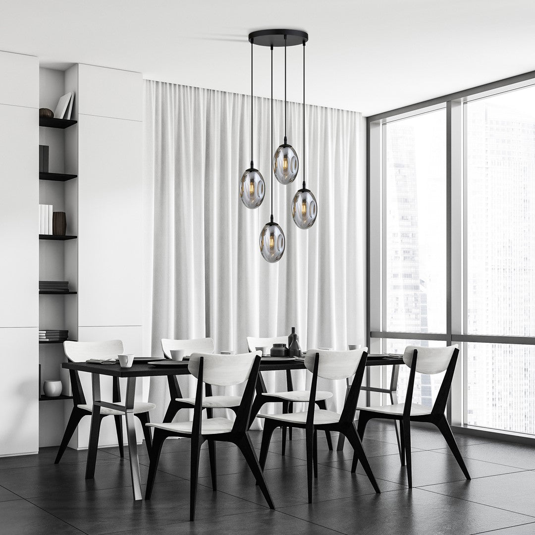 Hängeleuchte Celestial 4 Premium in Schwarz, Graphit, 4-flammig