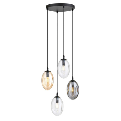 Hängeleuchte Celestial 4 Premium in Schwarz, Graphit, Bernstein, 4-flammig