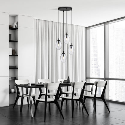 Hängeleuchte Celestial 4 Premium in Schwarz, 4-flammig