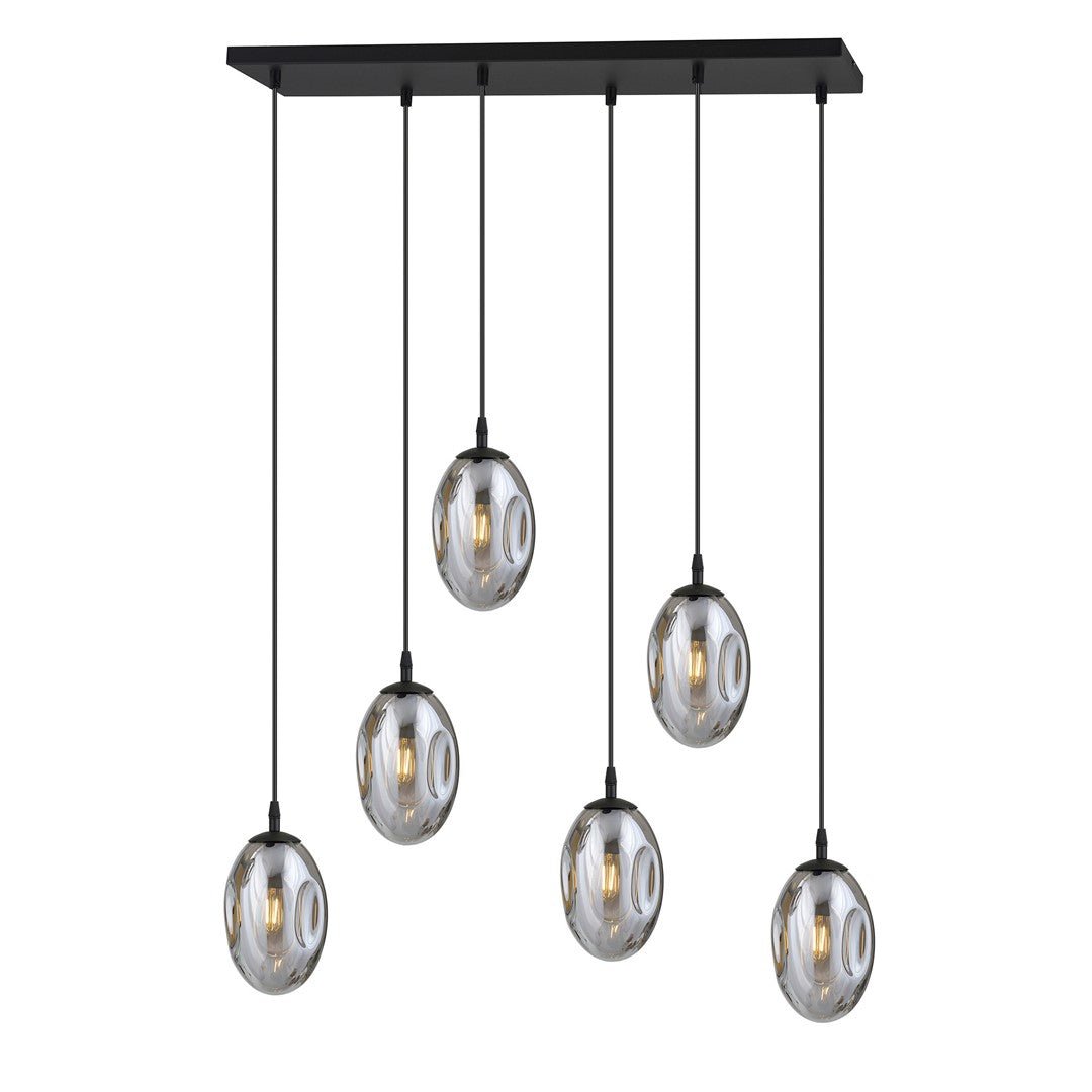 Hängeleuchte Celestial 6 in Schwarz, Graphit, 6-flammig