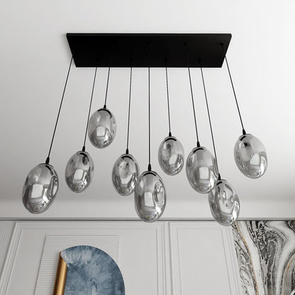 Hängeleuchte Celestial 9 in Schwarz, Graphit, 9-flammig