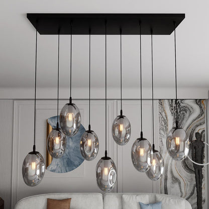 Hängeleuchte Celestial 9 in Schwarz, Graphit, 9-flammig