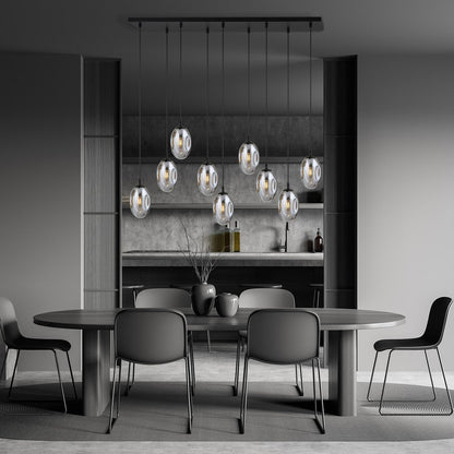 Hängeleuchte Celestial 9 in Schwarz, Graphit, 9-flammig