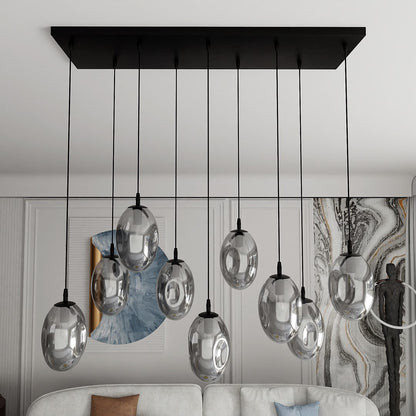 Hängeleuchte Celestial 9 in Schwarz, Graphit, 9-flammig