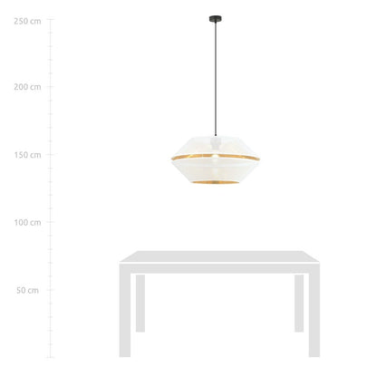 Hängeleuchte Charm 1 in Schwarz, Weiß, Gold, 1-flammig