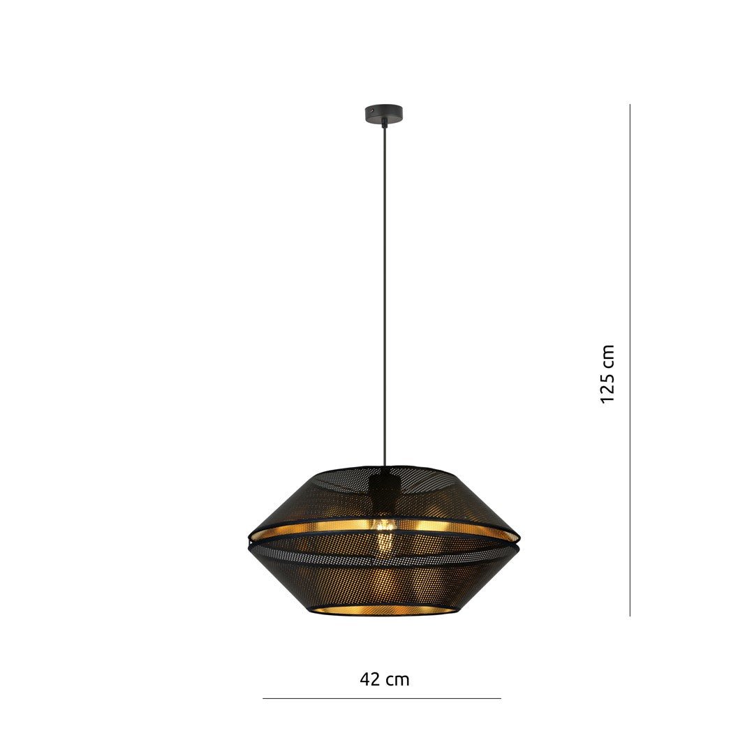 Hängeleuchte Charm 1 in Schwarz, Gold, 1-flammig