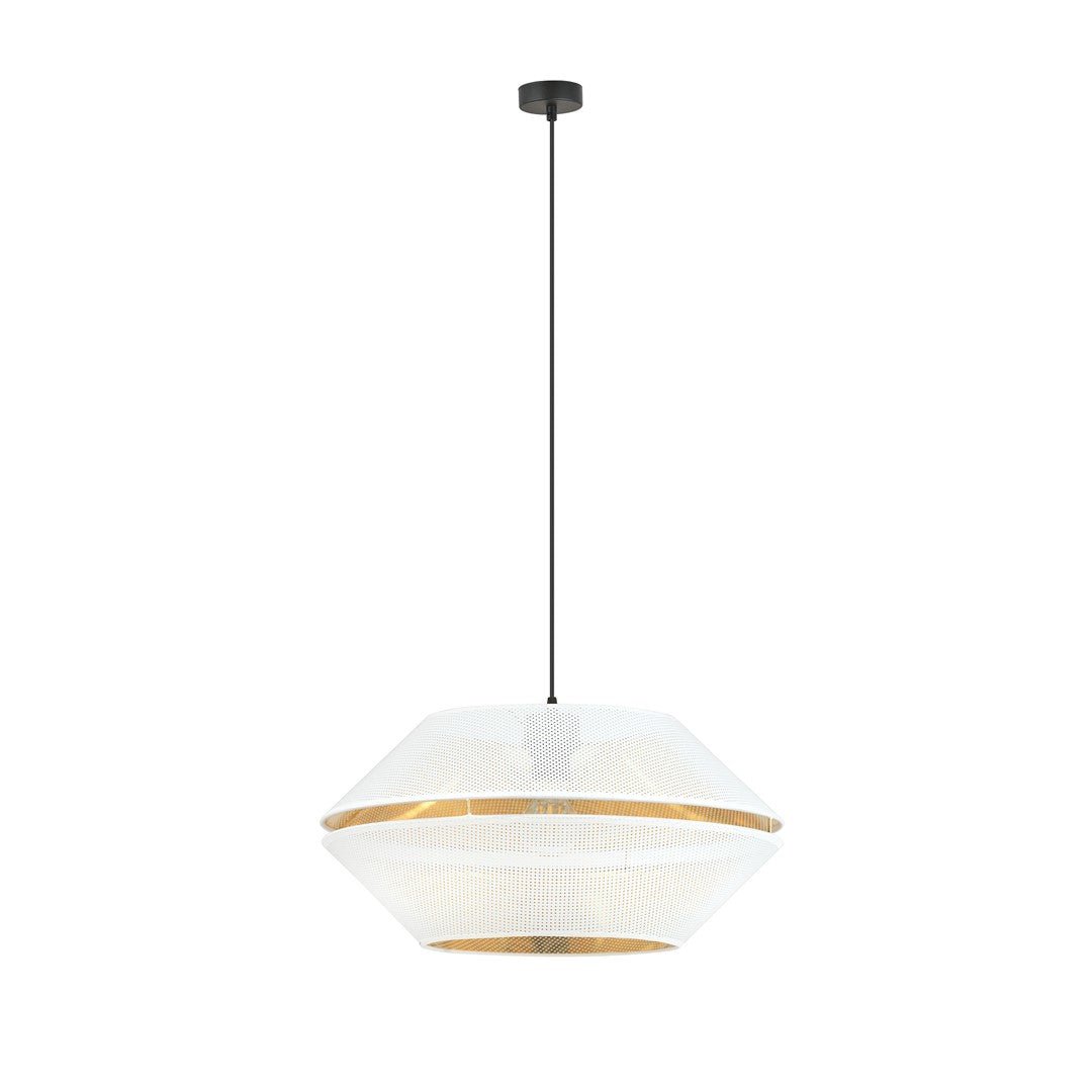 Hängeleuchte Charm 1 in Schwarz, Weiß, Gold, 1-flammig