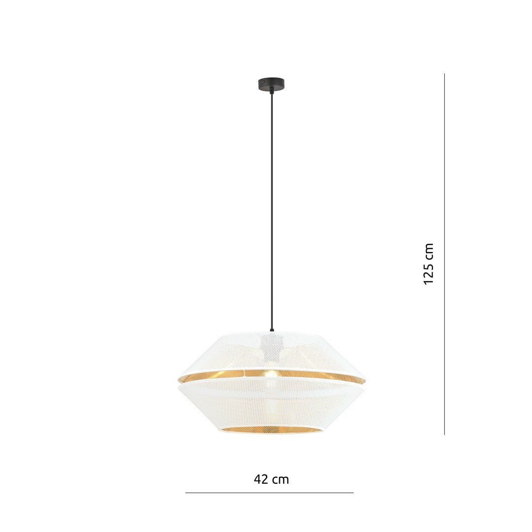 Hängeleuchte Charm 1 in Schwarz, Weiß, Gold, 1-flammig