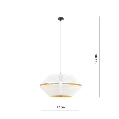 Hängeleuchte Charm 1 in Schwarz, Weiß, Gold, 1-flammig