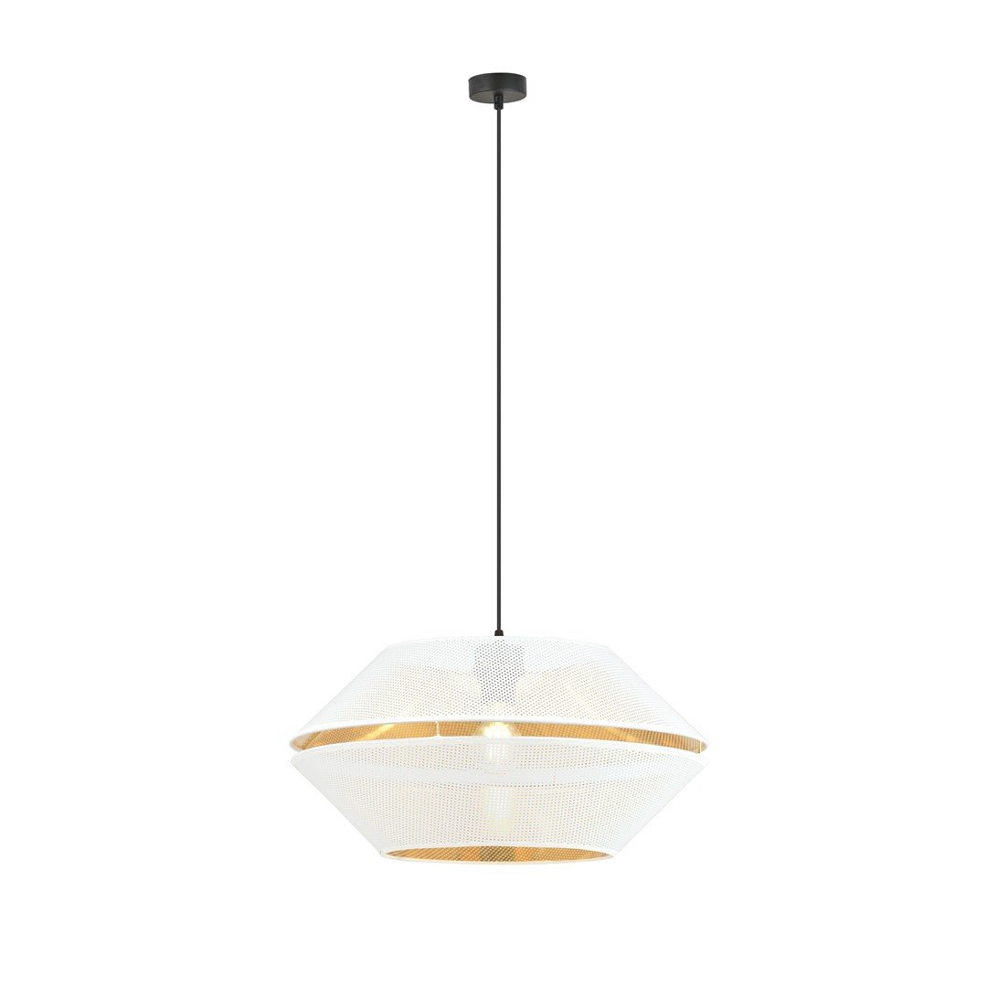 Hängeleuchte Charm 1 in Schwarz, Weiß, Gold, 1-flammig