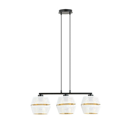 Hängeleuchte Charm 3 in Schwarz, Weiß, Gold, 3-flammig