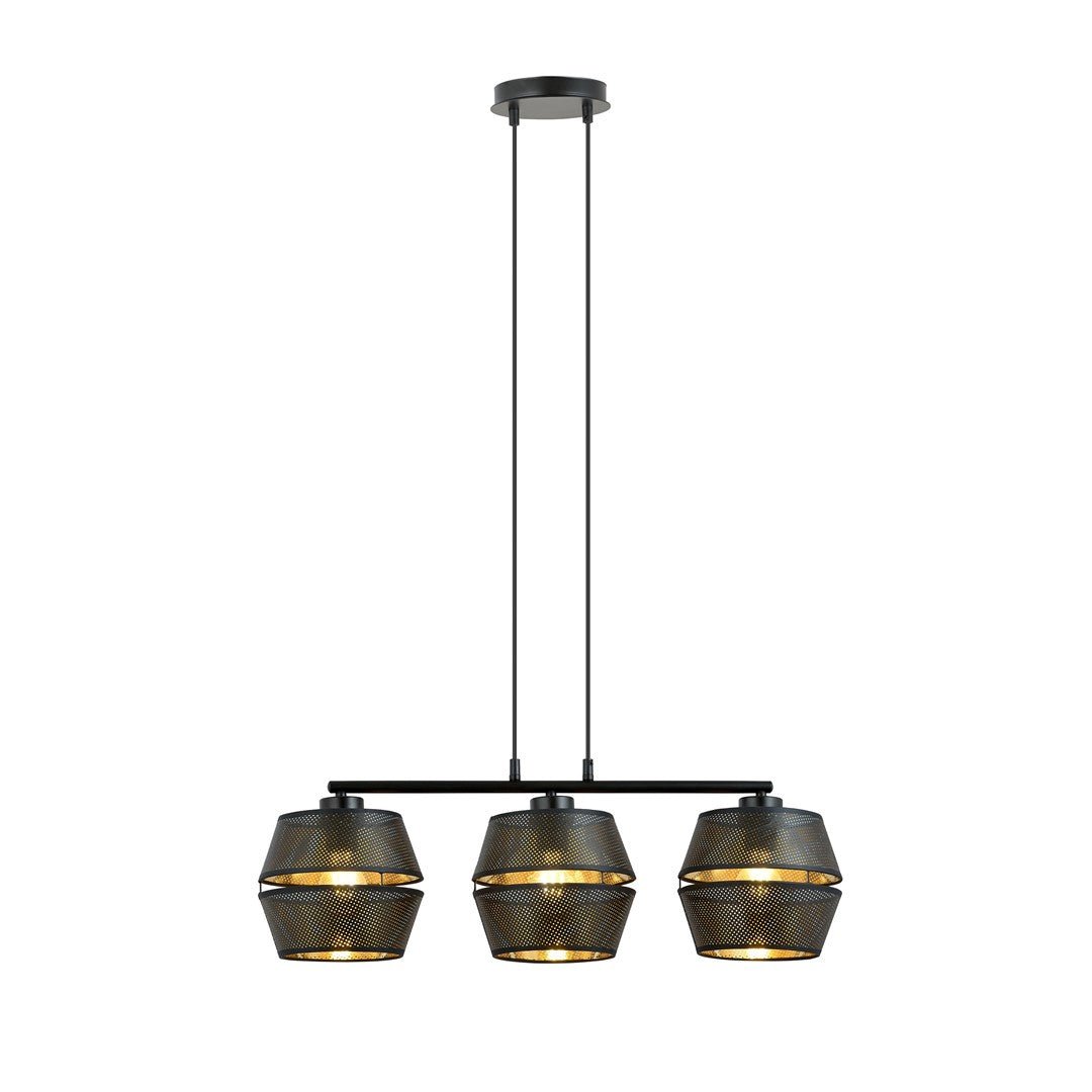 Hängeleuchte Charm 3 in Schwarz, Gold, 3-flammig
