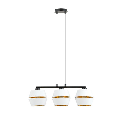 Hängeleuchte Charm 3 in Schwarz, Weiß, Gold, 3-flammig