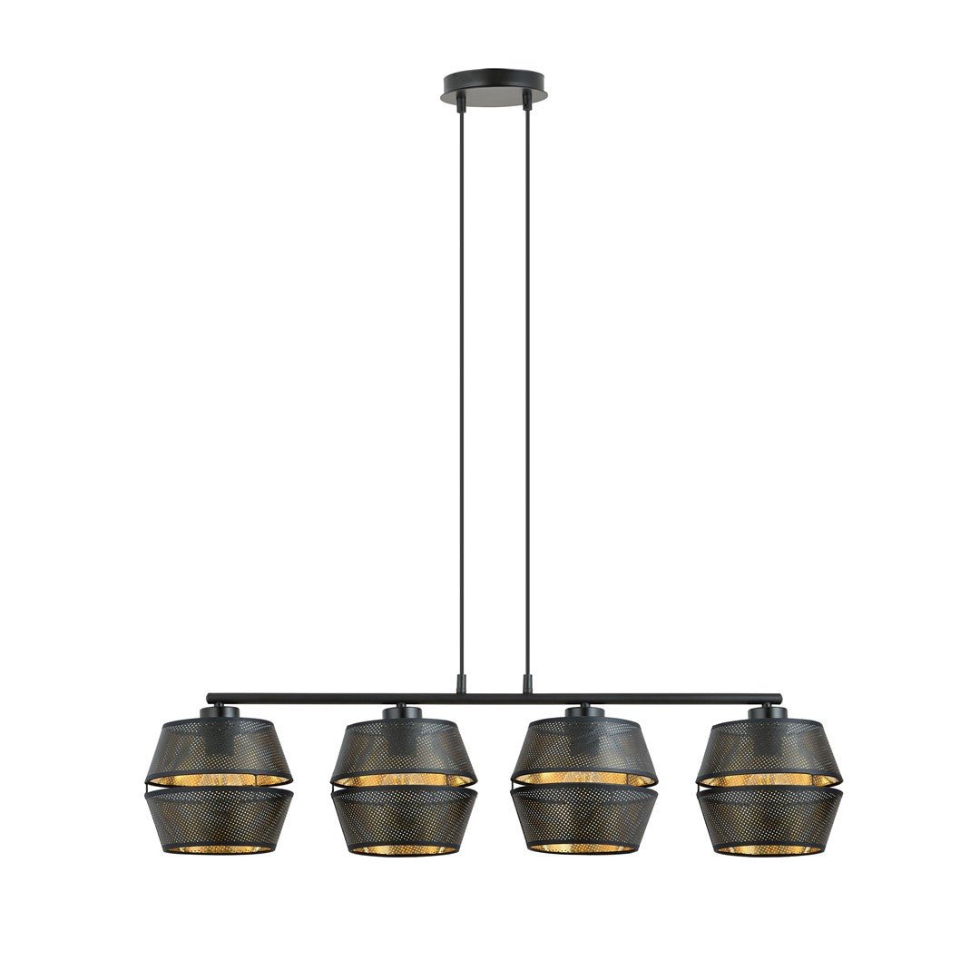 Hängeleuchte Charm 4 in Schwarz, Gold, 4-flammig