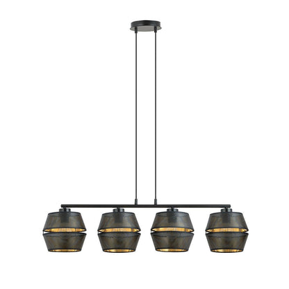 Hängeleuchte Charm 4 in Schwarz, Gold, 4-flammig