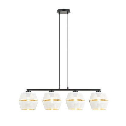 Hängeleuchte Charm 4 in Schwarz, Weiß, Gold, 4-flammig