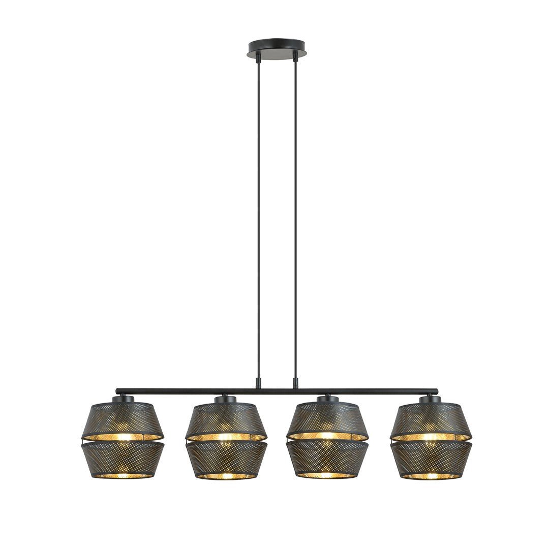 Hängeleuchte Charm 4 in Schwarz, Gold, 4-flammig