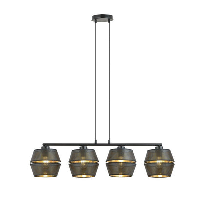 Hängeleuchte Charm 4 in Schwarz, Gold, 4-flammig