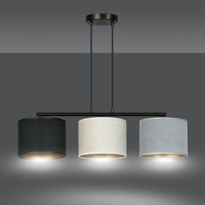 Hängeleuchte Crest 3 in Schwarz, Grau, Weiß, 3-flammig