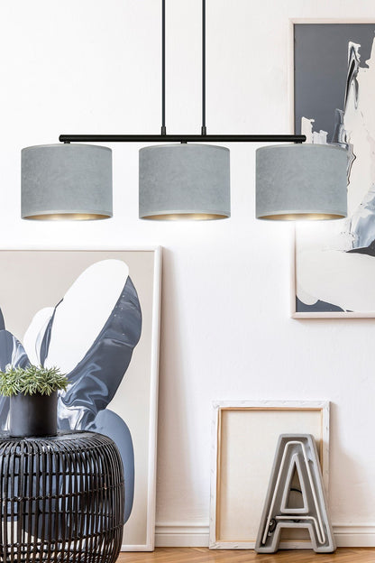 Hängeleuchte Crest 3 in Schwarz, Grau, 3-flammig