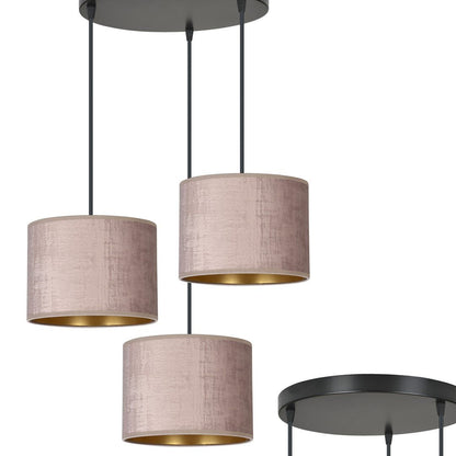 Hängeleuchte Crest 3 Premium in Schwarz, Rosa, 3-flammig