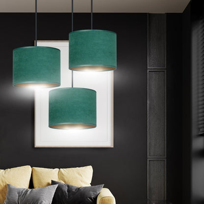 Hängeleuchte Crest 3 Premium in Schwarz, Grün, 3-flammig