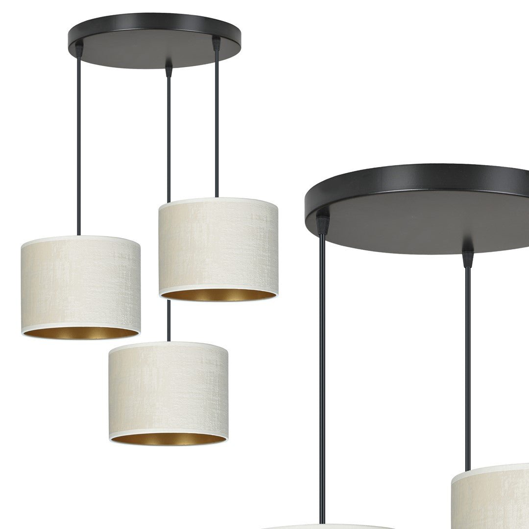 Hängeleuchte Crest 3 Premium in Schwarz, Weiß, 3-flammig