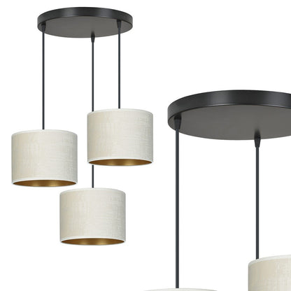 Hängeleuchte Crest 3 Premium in Schwarz, Weiß, 3-flammig